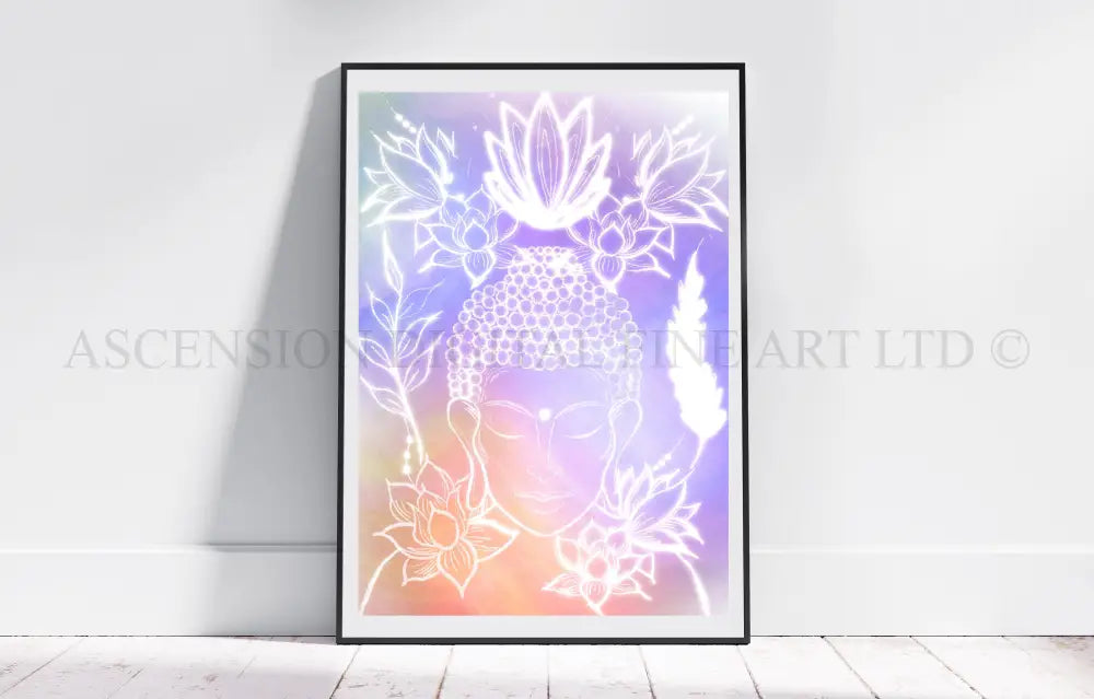 Meditating buddha art print