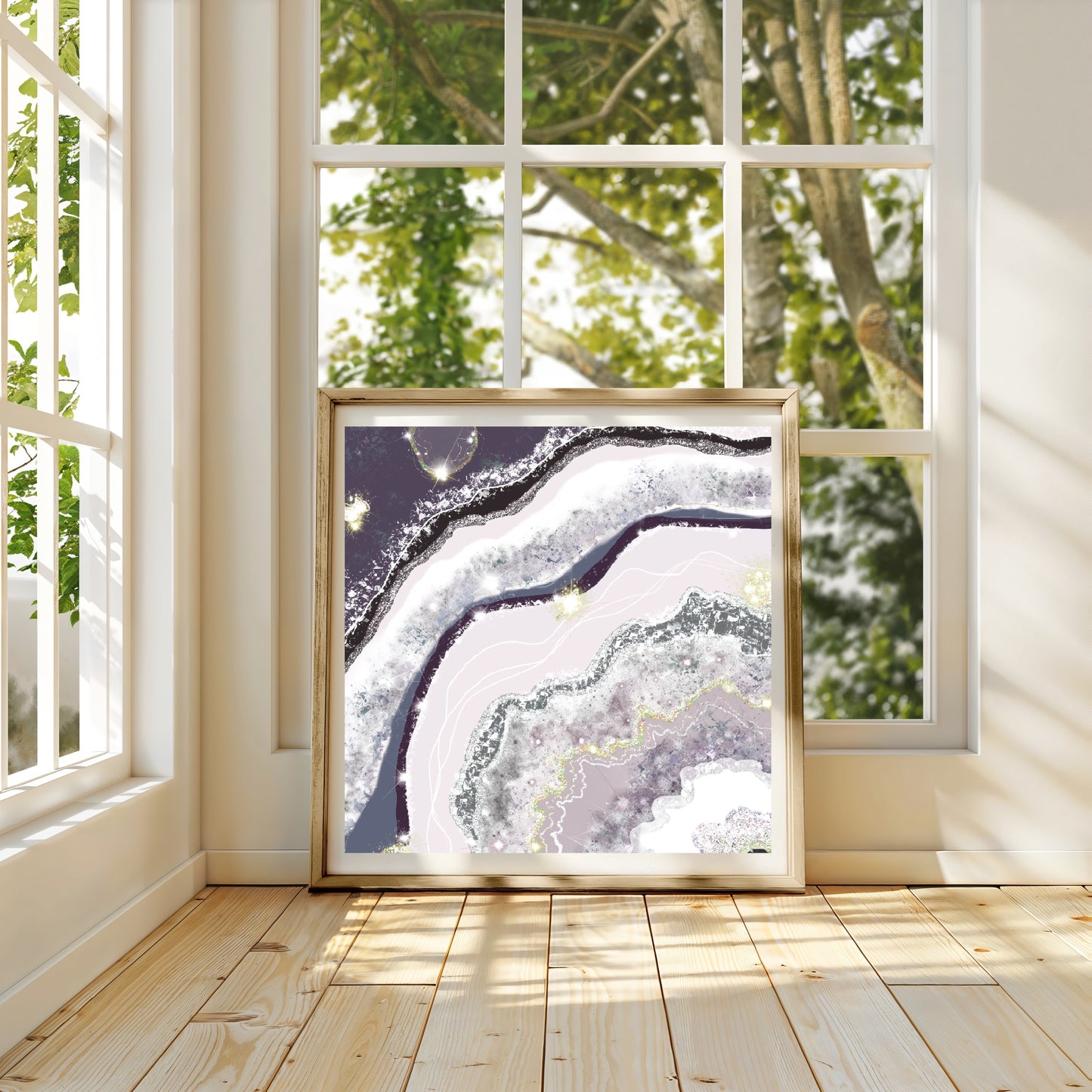 Spiritual Abstract Wall Art | Agate Slice | Square Art Print