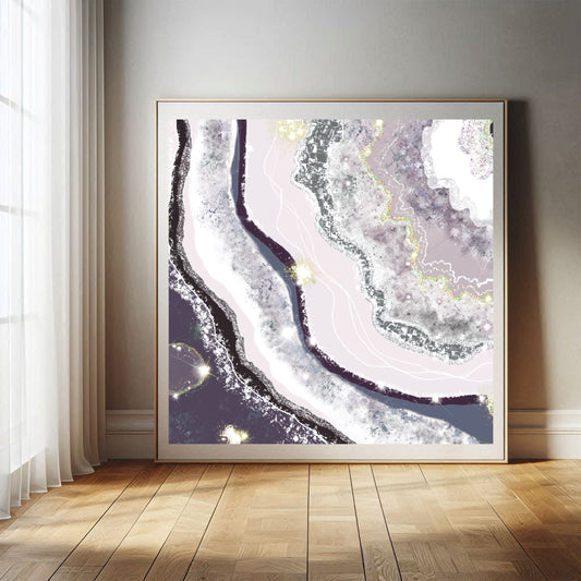 Spiritual Abstract Wall Art | Agate Slice | Square Art Print