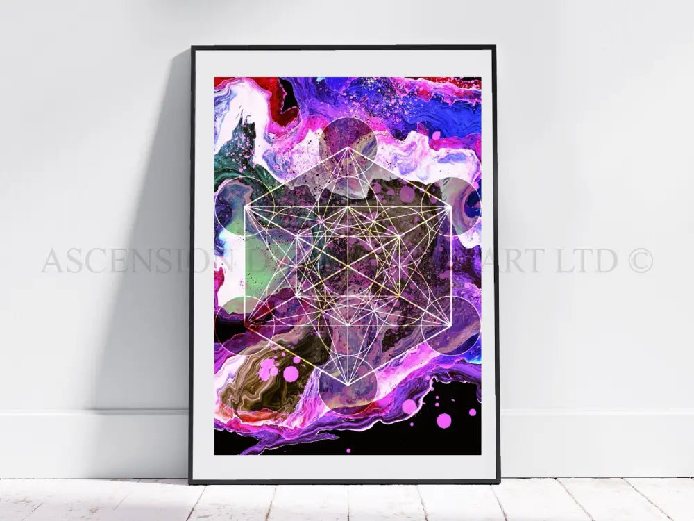 Sacred geometry art print, Metatrons cube