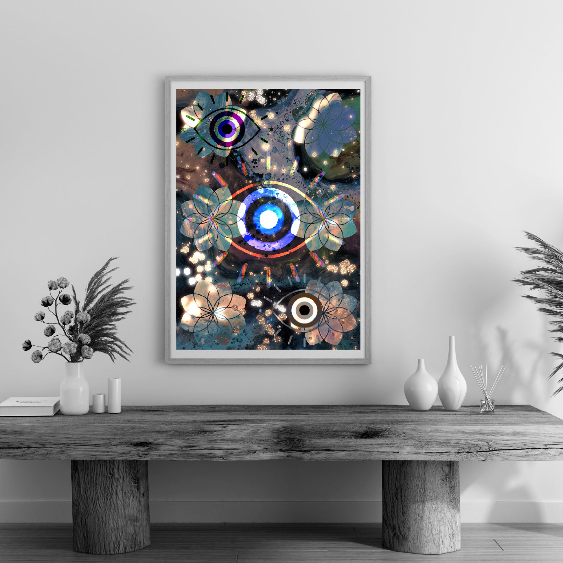 All seeing eye Meditation spiritual sacred geometry digital artwork art print download - Ascension digital fine art 