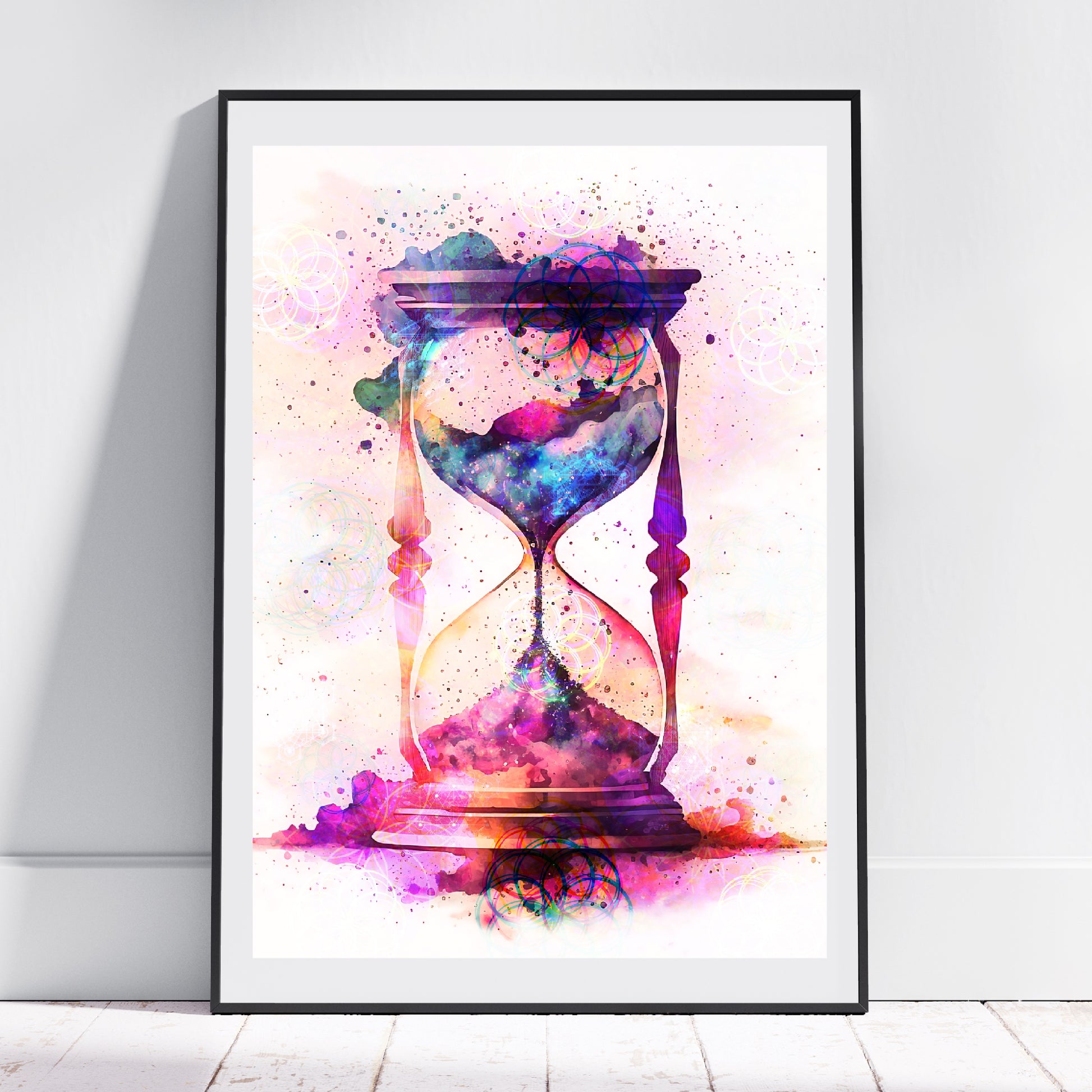 Hourglass wall art, Meditation art print, spiritual art. sacred - Ascension digital fine art.