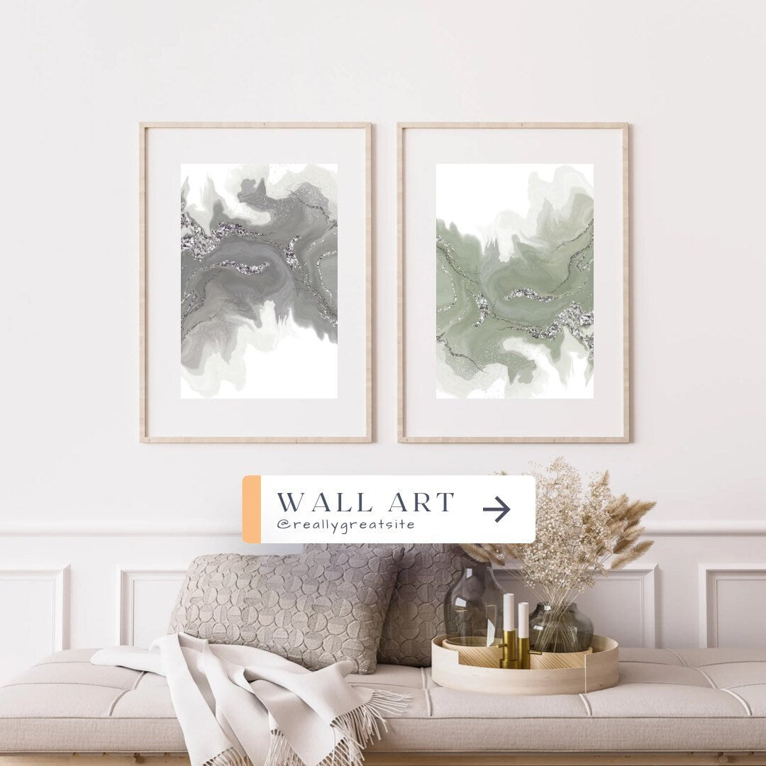 Abstract wall art, elegant, calming art prints neutral tone, muted colour, set of 2 presented in frames. - Ascension digital fine art.